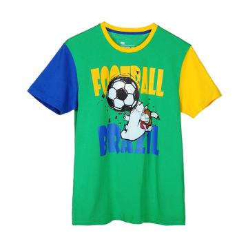 足球T恤 100%纯棉布料，吸汗透气亲肤经典版型，舒适圆领，印花不褪色
